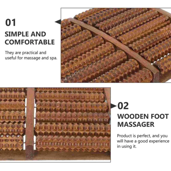Ergonomic Wooden Foot Massager Roller for Pain Relief