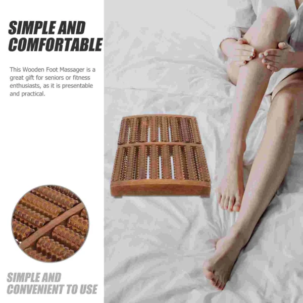 Ergonomic Wooden Foot Massager Roller for Pain Relief