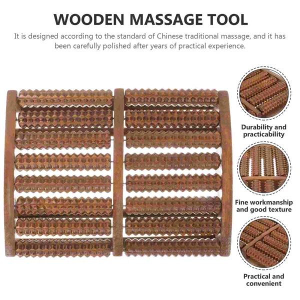Ergonomic Wooden Foot Massager Roller for Pain Relief